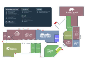 Mills Marketplace interior signage. 